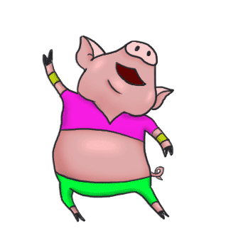Прыгающая свинка. Свинья танцует. Свинка танцует. Поросенок танцует. Свинья гиф.