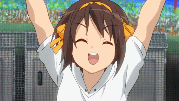 Anime girl happy gif