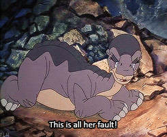littlefoot gif going to bed