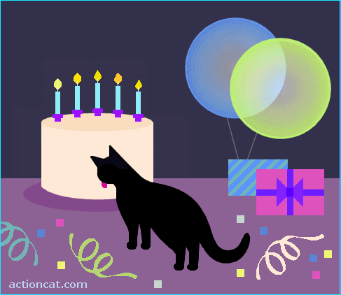 Happy Birthday Cat Bon Anniversaire Happy Birthday Gif Find On Gifer