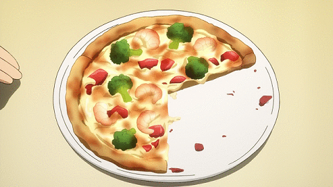 Broccoli pizza anime food GIF on GIFER - by Coindis