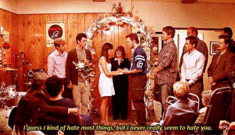 Image result for i don't hate you april gif