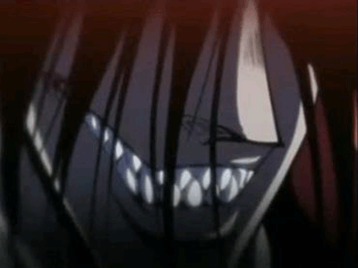 evil anime laugh gif