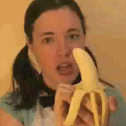 Горловой от молодой. Линдсэй Эллис. Девушка с бананом. Глотает банан. Девушка с бананом гиф.