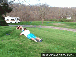ROLLING DOWN A HILL IN A GIANT TIRE on Make a GIF
