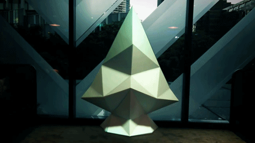 Projection mapping art christmas GIF 