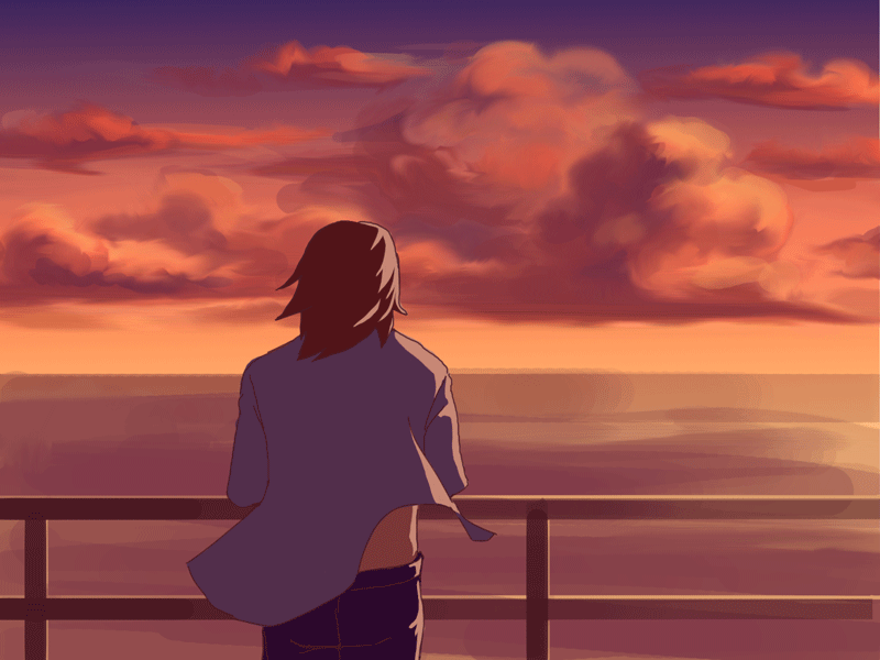 Anime Couple Kirito Asuna Sunset GIF  GIFDBcom