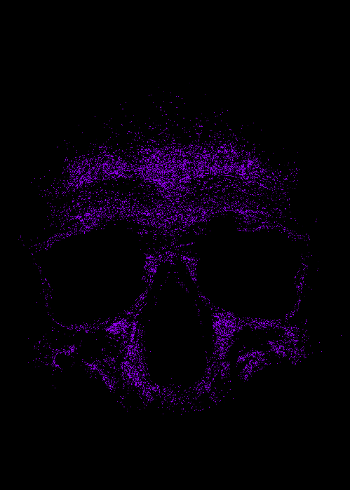 Фиолетовый череп. Переливающийся череп. Неоновый череп. Синий череп. Gif в bmp
