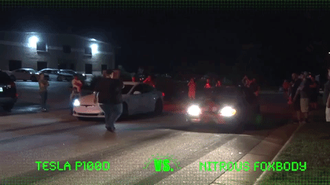 Tesla street racing p100d GIF Find on GIFER