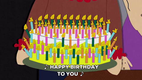 Гифка, с днем рождения, торт, кекс, гиф, gif, ты, анимация шерон марш, марв...