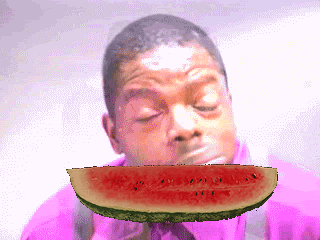 black guy eating watermelon gif