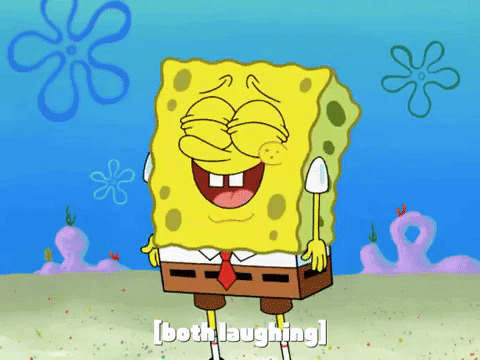 excited face meme spongebob