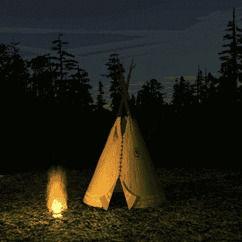 Image result for gif of tipi with fire burning