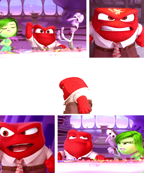 Animated GIF inside out, pixar, anger, share or download. 