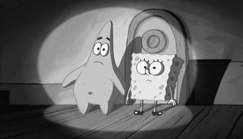 spongebob squarepants black and white gif