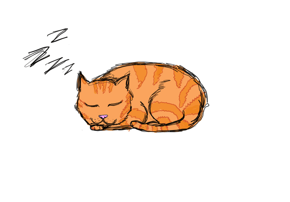 Спящий кот мультяшный. Анимированные котики. Мультяшный кот лежит.