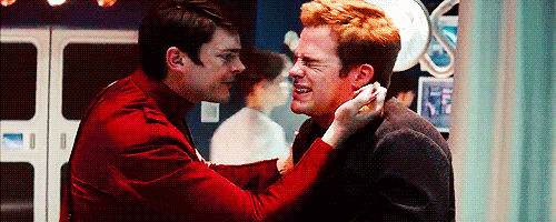 Chris pine jj abrams karl urban GIF - Find on GIFER