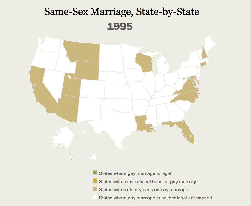 States with bans on gay marriage