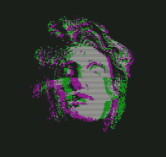 glitchy marble bust