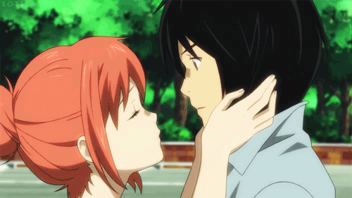 Premium Photo | Anime couple kiss close up generative ai