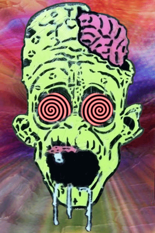 Zombie trippy psychedelic GIF.