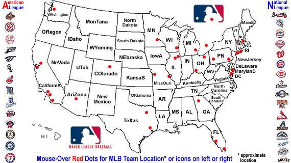 US Baseball teams relocations alexanderj This  Maps on the Web