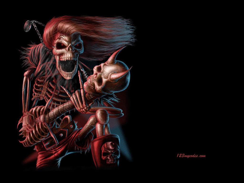 Skull guitar skeleton GIF - Find on GIFER
