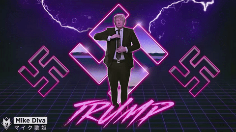 Trump waving his hand as to say 'hello'