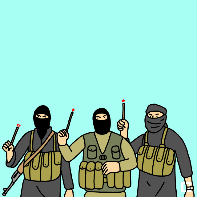 Терроризм. Нарисовать террориста. Террористы анимация.