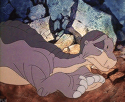 littlefoot gif going to bed