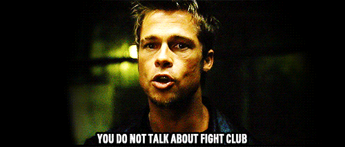 Image result for don't talk about fight club gif