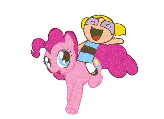 powerpuff girls,my little pony,pinkie pie,friendship is magic,bubbles,crossover