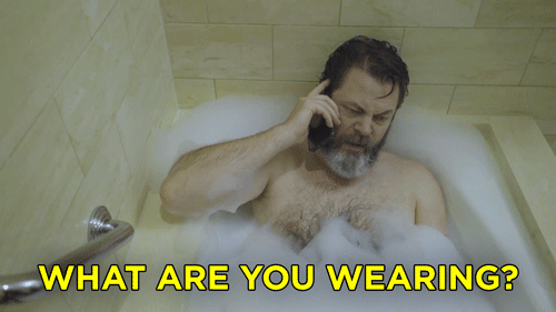 What are you wearing nick offerman GIF.