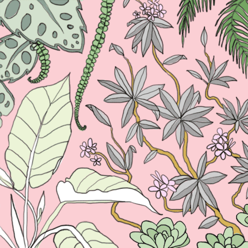 plants,summer breeze,artists on tumblr,loop,illustration,tumblr featured,pastel,spring,garden,tropical,breezy