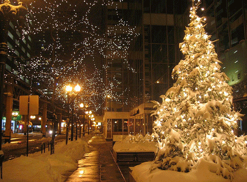 christmas,christmas tree,fireplace,christmas ornaments,snow,snowing,christmas lights