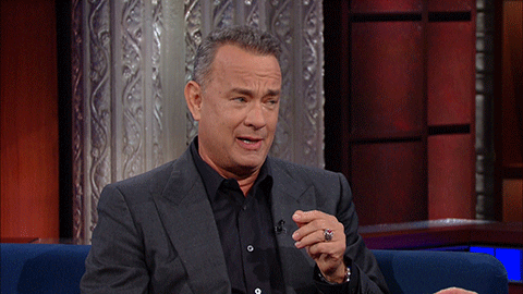 This Gif is about yeah right,uh huh,stephen colbert,ok,sure,tom hanks,late ...