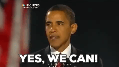 Yes we can t. Обама we can. Yes we can Obama. Обама гифка. Yes you can Барак Обама.