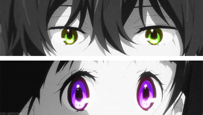 hyouka,anime,eyes,colors,serious,oreki,chitanda,eru,anime picture,houtaro