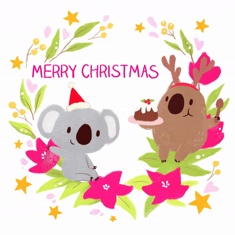 koala,merry christmas,animation,cute,christmas,kawaii,santa,2d animation,wombat,merry christmas from oz