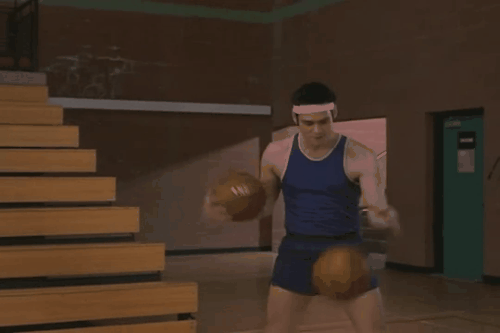 Animated GIF: jim carrey sports basketball.