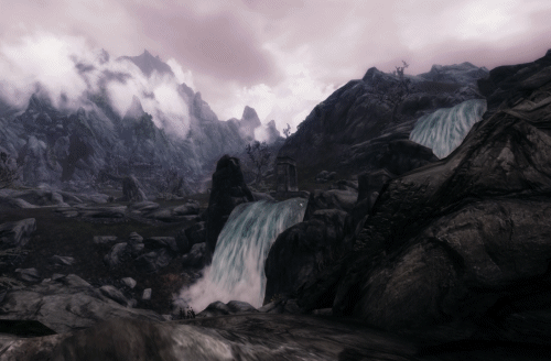 waterfall,skyrim,elder scrolls