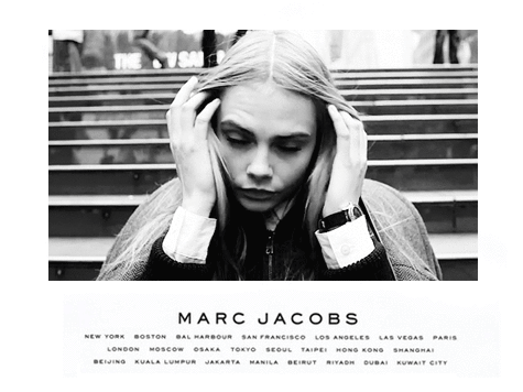 cara delevingne,black and white,model,perfect,marc jacobs,we heart it