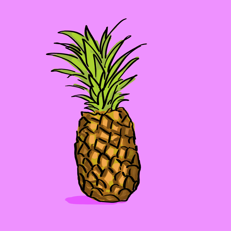 pineapple,fruit,pink,illustration,green,pina colada,dance,happy,summer,sweet,whatever,doodle,denyse mitterhofer,summah