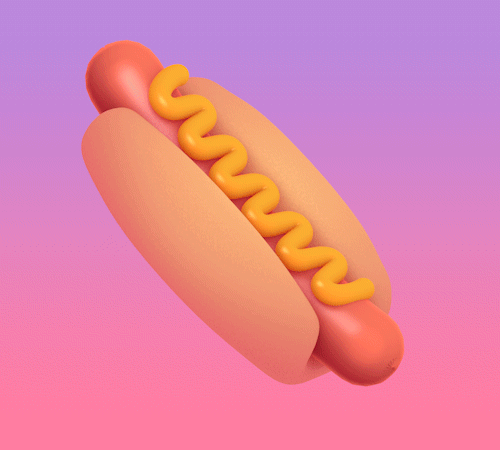 hotdog,hot dog,gradient,artists on tumblr,food,motion,biteintolife,michael schillingburg