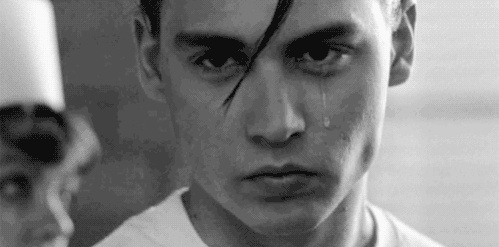 cry baby,johnny depp,films,black and white,movie,90s,bw,crying,legend,cry,handsome,1990,allison,kiss me hard