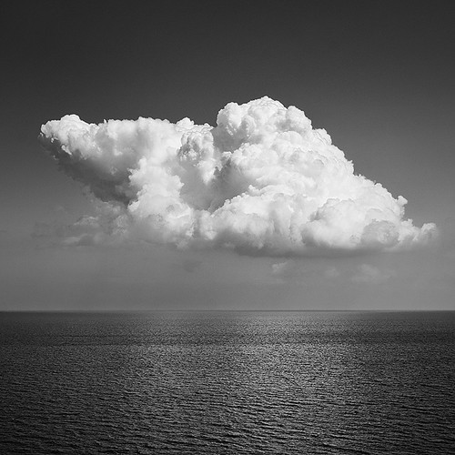 black and white,ocean,clouds