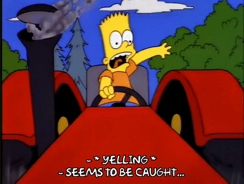bart simpson,tractor,principal skinner,out of control,season 4,scared,episode 20,worried,yikes,4x20