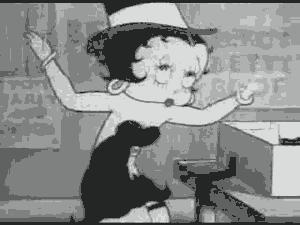 Betty boop black and white cartoon GIF.