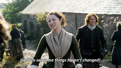 outlander,caitriona balfe,season 2,starz,sarcasm,sarcastic,sass,claire fraser,02x09,some things never change,same as ever,you havent changed