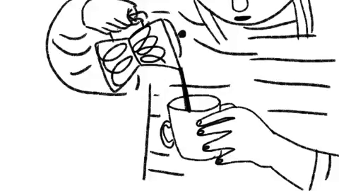 coffee,ola szmida,black and white,girl,illustration,artist,drinking,morning coffee